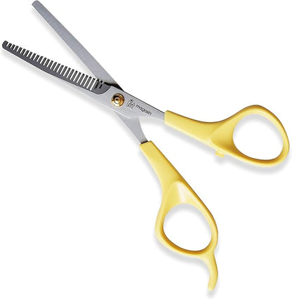 PET MAGASIN Professional Dog Grooming Scissors Set - Curved Thinning Shears for Dogs, Pet Hair Cutting Tools with Safety Tips for Small & Large Breeds, Grooming Kit for Home
