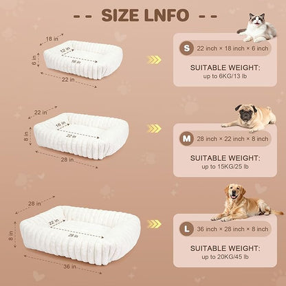 Dog Bed for Small Medium Size Dog, Washable Self Warming Dog Cat Beds for Indoor Cats Fluffy Rabbit Fur Pet Bed for Puppy and Kitten, Orthopedic Dog Cat Beds with Removable Cover & Anti-Slip Bottom