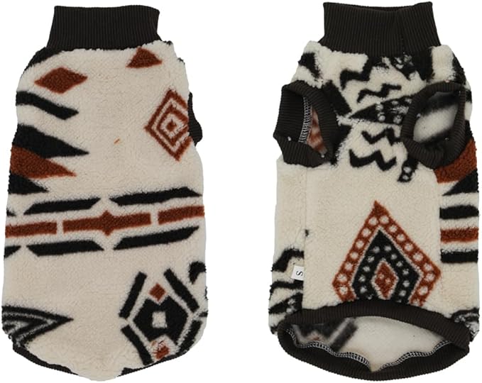 Snixfever Sphynx Cat Clothes,Boho Style Cat Clothes for Fall Winter, 2-Legged Fleece Lined Warm Shirt, Soft Plush Sweater for Hairless Cats Devon Rex (Beige, Large (5-6.5 lbs))