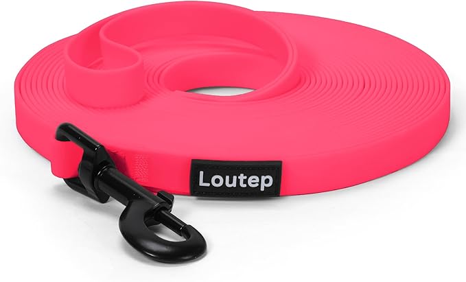 Waterproof Dog Leash 10ft, 16ft, 30ft, 50ft PVC Recall Long Line Dog Leash Beach Swimming Tracking Training Dogs Lead for Pet, Medium and Large Dogs