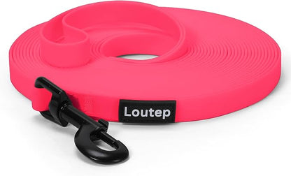 Waterproof Dog Leash 10ft, 16ft, 30ft, 50ft PVC Recall Long Line Dog Leash Beach Swimming Tracking Training Dogs Lead for Pet, Medium and Large Dogs