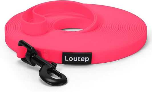 Waterproof Dog Leash 10ft, 16ft, 30ft, 50ft PVC Recall Long Line Dog Leash Beach Swimming Tracking Training Dogs Lead for Pet, Medium and Large Dogs