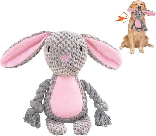 Easter Dog Toys,Easter Rabbit Bunny Egg Plush Squeaky Toys,Easter Rabbit Plush Squeaky Chew Toys for Small Dogs