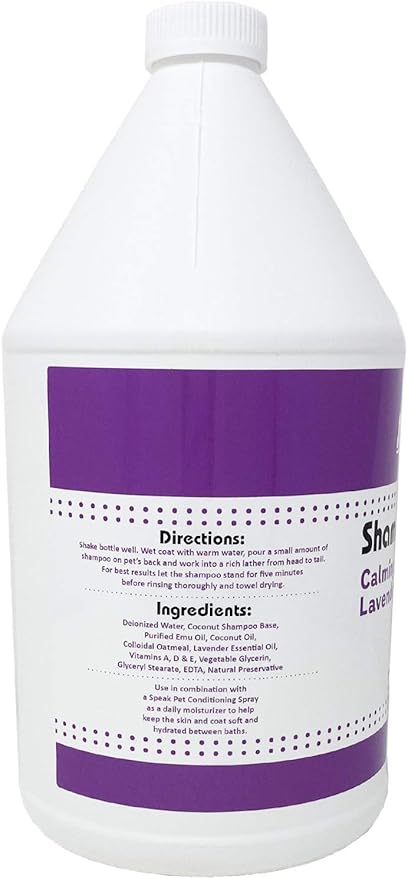 Speak Pet Products Natural Dog Shampoo with Pump, Calming Lavender, 1 Gallon