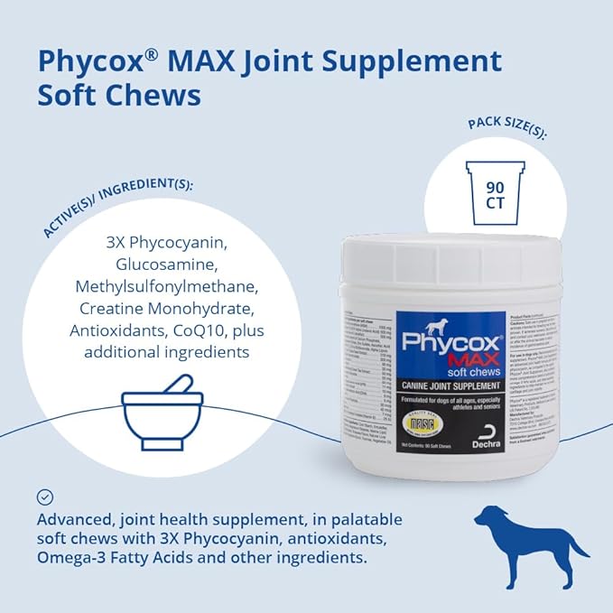 Phycox MAX Dog Joint Supplement Soft Chews, 90 Ct