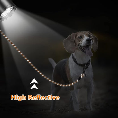 NTR Dog Training Leash, 50FT Rope Puppy leash with 2 Swivel Hooks, Reflective Threads and Comfortable Padded Handle, Puppy Leash for Walking, Hunting, Camping, Backyard for Small Medium and Large Dogs