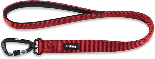 Hyhug Pets 24 Inches Durable Short Leash with Neoprene Soft Handle and Lightweight Aviation Aluminium Clip Lead- for Daily Use Walking and Professional Training. (24 Inches, Red)
