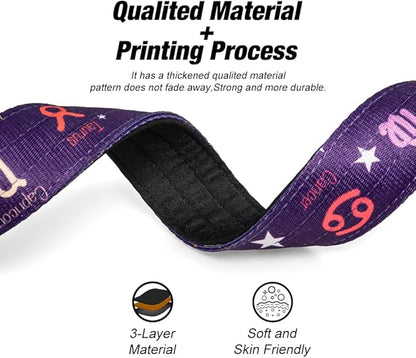 TSPRO Tactical Dog Collar 1.5 Inch Wide Thick Dog Collars with Heavy Duty Metal Buckle, Durable, Strong, Adjustable for Medium to Large Dogs (Constellation Purple L)