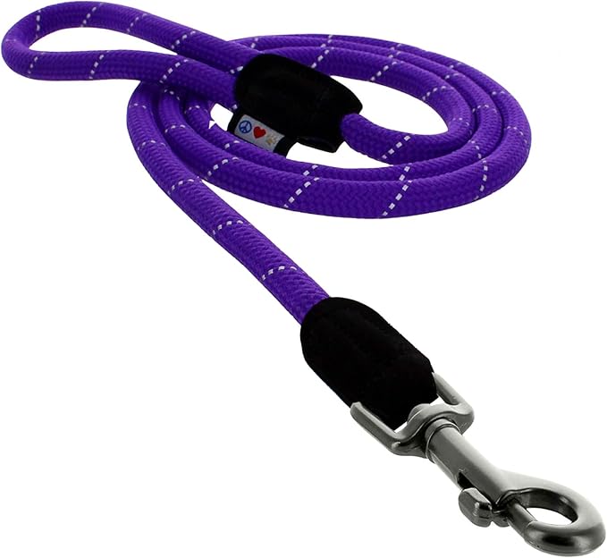 Pawtitas 6FT Training Dog Leash Durable Medium Rope Leash for Dogs Premium Quality Heavy Duty Rope Lead Strong and Comfortable - Purple Puppy Leash