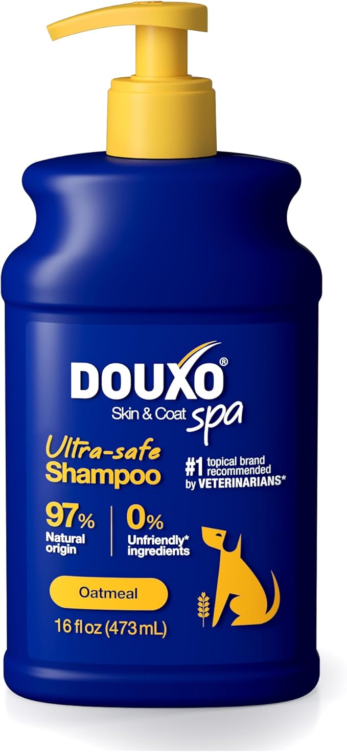 DOUXO® Skin & Coat SPA - Ultra-Safe Oatmeal Dog Shampoo, 16 fl oz, Cleans and Deeply Hydrates The Skin, Leaves The Coat Soft and Radiant, Skin-Friendly Formula