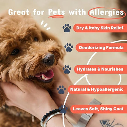 Pets Are Kids Too Oatmeal Dog Shampoo Baking Soda Hypoallergenic Anti Itch Moisturizing Soothing Deodorizing Pet Care Safe Puppy Shampoo Sensitive Skin Cat Shampoo - Coconut Based Cleanser 17 fl oz
