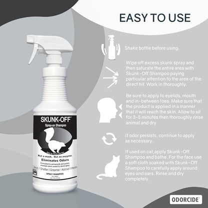 Odorcide Skunk-Off Shampoo Spray, 32 Ounce