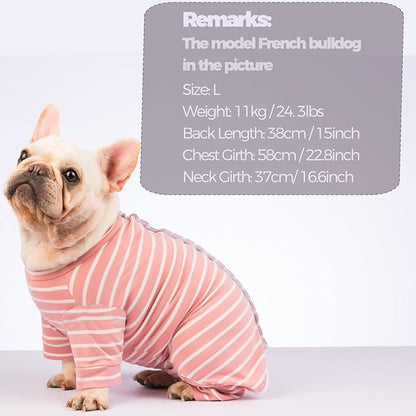 AOKAZI Dog Surgery Recovery Suit - Puppy Cat Onesie for Shedding Skin Disease Wound Protection, Medical Pet Surgical Suit w/Long Sleeve, Dog Pajamas (Pink, Medium)