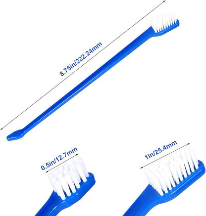 Newday Dog Toothbrush Set of 8 - Dual Headed, Dental Hygiene Convenient Soft Toothbrush to Clean pet Teeth, Dog Tooth Brushes for Small to Large Dogs, Cats, and Most Pets, Teeth Brush in Bulk