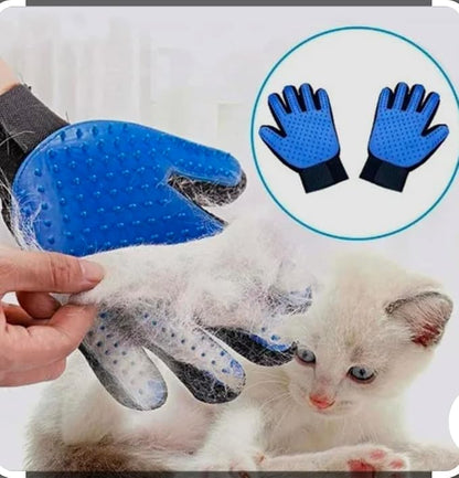 Happy Smile Pet Grooming Gloves for Dogs & Cats – Deshedding, Bath & Massage – Hair Removal Gloves for Short & Long Fur – 1 Pair