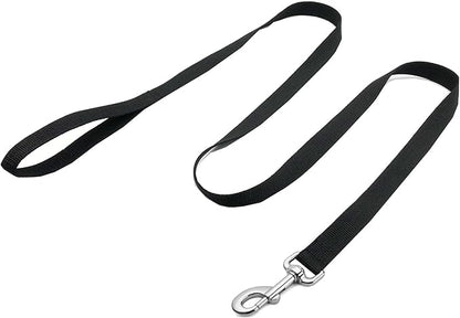 Strong Nylon Dog Leash, 5 FT Long Dog Leashes for Medium Large Dogs (5FT, Black)