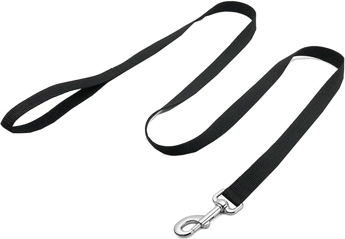 Strong Nylon Dog Leash, 4FT/ 5 FT/ 6FT Dog Leashes for Medium Large Dogs (6FT, Black)