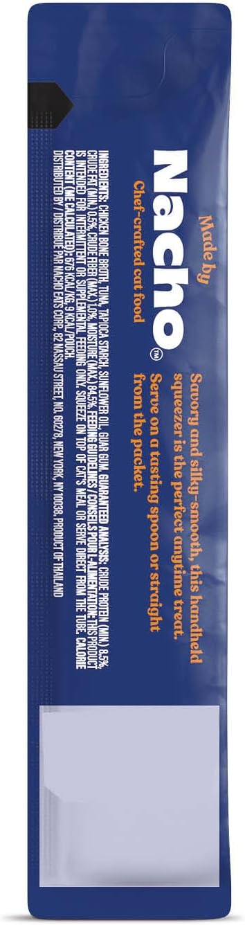 Made by Nacho Lickable Cat Treats Mousse Tubes 12 Count with Bone Broth Tuna Recipe (.5 oz) No Grains, Corn, Wheat or Soy