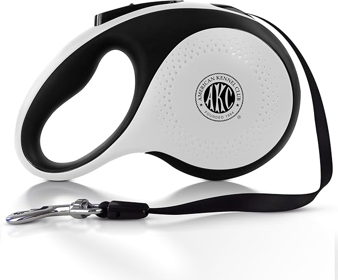 American Kennel Club Retractable Dog Leash, 16.4ft, Tangle-Free, Ergonomic Grip, One-Hand Brake, for Medium & Large Dogs up to 110 lbs