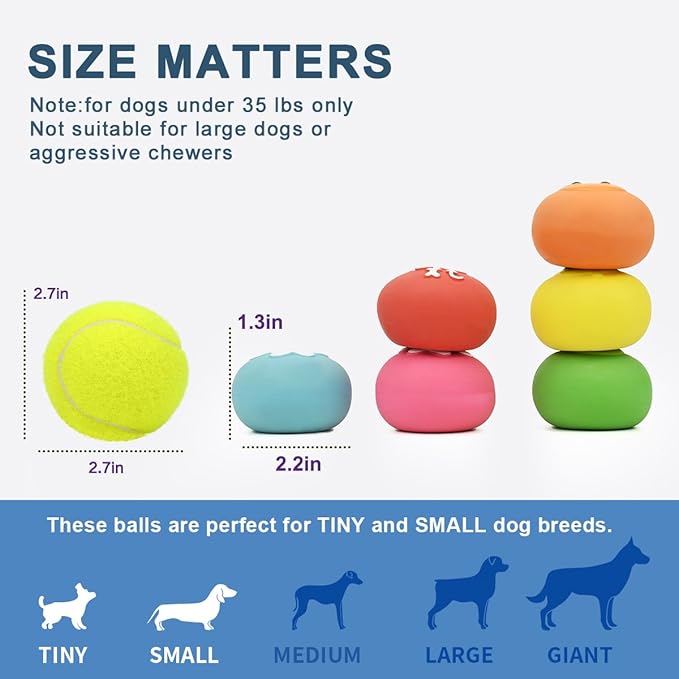 Pawdoer Squeaky Dog Toys, Soft Latex Rubber Squeaky Dog Ball for Small Dogs Puppies, Cute Bounce Squeak Toys Balls with Funny Cute Face