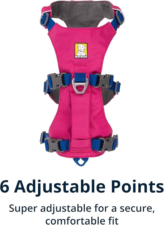 Ruffwear, Flagline Dog Harness, Lightweight and Reflective, No Pull Dog Lift Harness for Hiking, Running and Everyday Use, Alpenglow Pink, X-Small