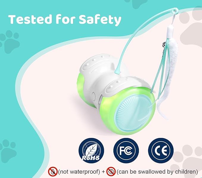 ZeLing HTL Remote Control Cat Toy with Auto Mode - Interactive Cat Toy Feather for Indoor, Moving Cats Catnip Toys & LED to Keep Bored Cats Active & Entertained