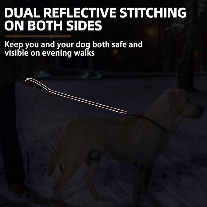 PUPTECK Reflective Short Dog Leashes - 3 Packs 2.5ft/ 1.5ft/ 1ft Nylon Leash with Strong Clip, Soft Padded Handle, Durable Training Leash for Large Small Medium Dogs Walking Outside, Red