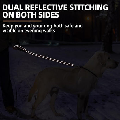 PUPTECK Reflective Short Dog Leashes - 3 Packs 2.5ft/ 1.5ft/ 1ft Nylon Leash with Strong Clip, Soft Padded Handle, Durable Training Leash for Large Small Medium Dogs Walking Outside, Red