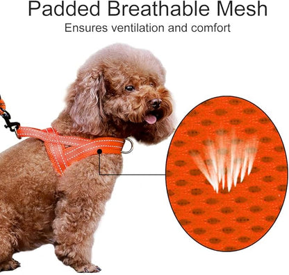 Plutus Pet No Pull Dog Harness with Breathable Mesh Padded, Adjustable Reflective Escape Proof Dog Harness, Quick Fit Dog Vest Harness for Small Medium Large Dogs(M, Orange)