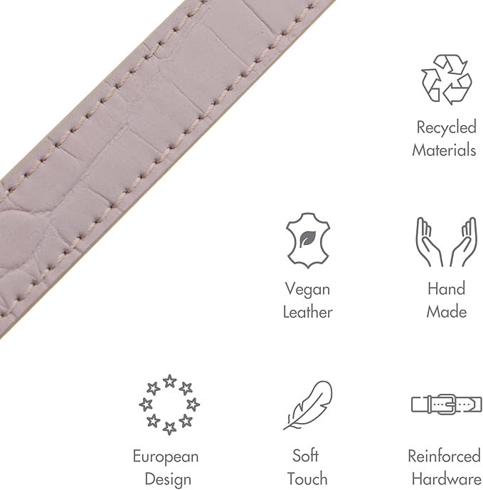 NINA WOOF Milan Vegan Leather Dog Collar - Padded Luxury Dog Collar with Adjustable Buckle - Collar for Dogs, for Small Dogs and Large Dogs - Color Lilac, Size Small