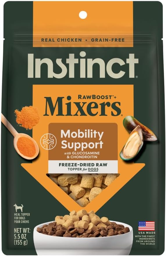 Instinct Raw Boost Mixers Mobility Support Freeze-Dried Dog Food Topper, 5.5 oz. Bag