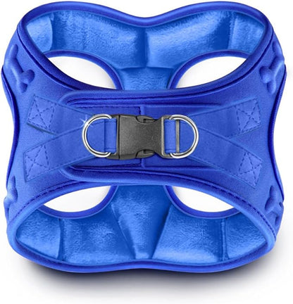 Comfort Fit Dog Harness Step in No Pull Harness for Medium Small Large Sized Dogs Soft Padded No Escape Harness Adjustable Easy Buckle Leash Attachment D-Ring Extra Comfort Inside Velvet Plush M Blue