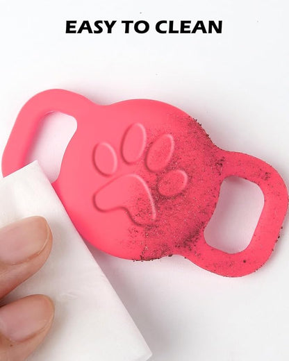Dynmeow Dog Cat Collar Holder Compatible with Airtag, Anti-Lost Silcione Holder for 3/8 and 5/8 Inch Wide Collars, Hot-Pink, S(1 Pack)