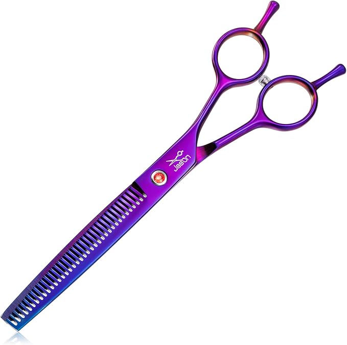 JASON Grooming Scissors for Dogs - Sharp Thinning Dog Shear with Muffler Pad, Stainless Steel Dog Grooming Shears Professional Texture Scissors for Pets Christmas Gift