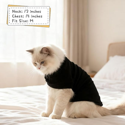 EXPAWLORER Soft Cat Sweater - Sweaters for Cats Only Warm Kitten Clothes, Fall and Winter Pet Coat Pullover Design, Fleece Sweatshirt Clothing Also for Puppy Small Dogs, Black S
