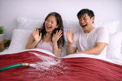 Premium Deluxe - 100% Waterproof Blanket Guarantees to Keep Your Bed Dry! Crinkle-Free Ultra-Soft Fleece Furniture Protector for People Kids Pets. EZ Wash/Dry Red/Grey Reversible 80x60