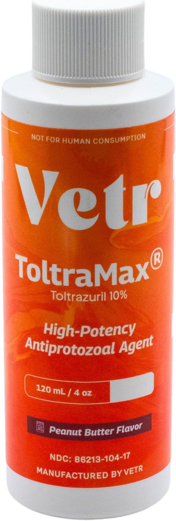 ToltraMax Toltrazuril 10.0% for Horses, Dogs, Cats, 120mL/4 Ounce, for Non-Food Chain Animals, Peanut Butter