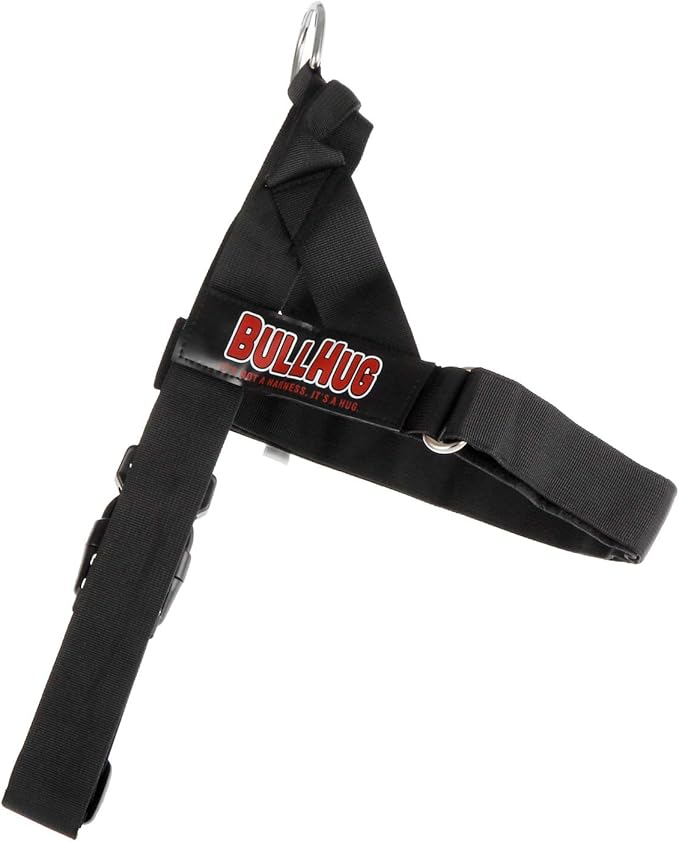 BULLHUG Adjustable Dog Harness– No Pull, No Choke – for English Bulldogs, French Bulldogs, Pugs & Broad-Chested Breeds – Easy, Safe Walks (Black, Large)
