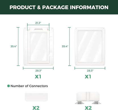 FXW AuraSpace Acrylic Indoor Dog Playpen for Medium Dogs, 35 inch, 2 Panels, Includes 1 Gate & 1 Panel, White