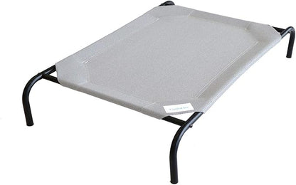 Coolaroo Original Elevated Dog Bed - Breathable Off-The-Ground Pet Bed with Cooling Fabric, Joint Relief & Moisture-Resistant Fabric, 100% Recyclable, Easy Clean, Grey, Large
