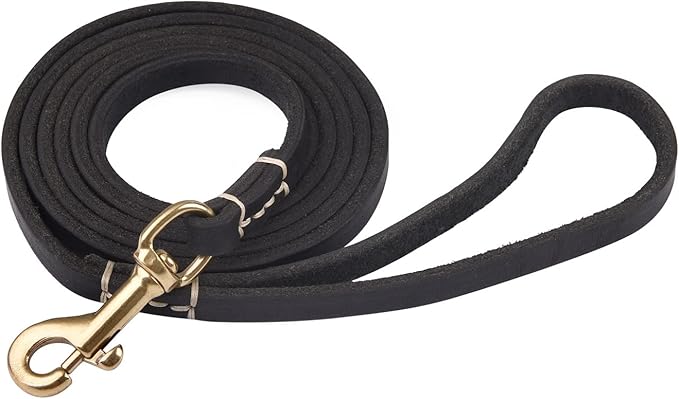 Dog Leash, 4ft 5ft 6ft Geniune Leather Dog Leash for Small Dogs, Dog Training Walking Running Black
