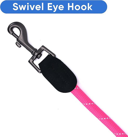 Pawtitas 6FT Training Dog Leash Durable Medium Rope Leash for Dogs Premium Quality Heavy Duty Rope Lead Strong and Comfortable - Pink Puppy Leash