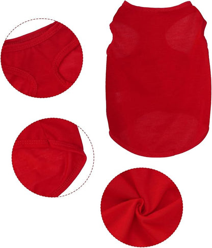 4 Pcs Cat Shirts Solid Color Dog Clothes Summer Sleeveless Pet T Shirts for Small Pet Dogs Cat (Black,Grey,Red,Orange, X-Small)