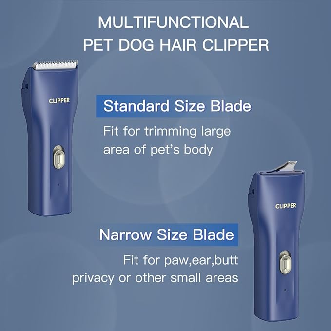 Grimgrow Dog Grooming Kit Clipper for Thick Coat Low Noise Cordless Cat Hair Trimmer Rechargeable Shaver Pet Grooming Tools for Small and Large Animals