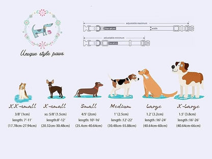 Unique Style Paws Pink Rose Collar Metal Buckle Dog Collar Flower Gift Durable Cute Collar for Small, Medium, Large Dogs