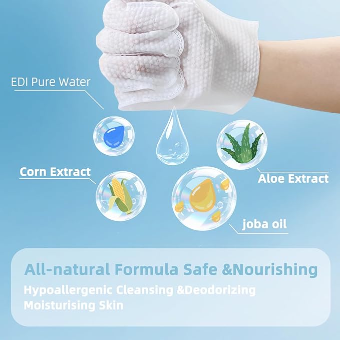6PCS Dog Glove Wipes, Pet Wipes for Dogs, Dog Cleaning Wipes, Dog Paw Wipes, Dog Face Wipes, Paw Wipes for Dogs, Dog Stuff, Dog Accessories – Dog Glove Wipes for Dogs: Gentle Grooming Wipes