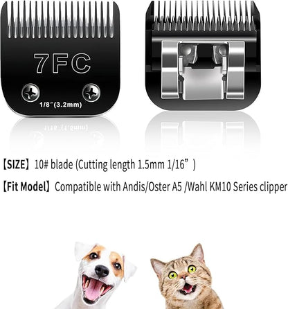 Audoc 6pcs Dog Grooming Replacement Blades Compatible with Andis/Oster A5/Wahl KM-10 Series Dog Clippers,Detachable Clipper Replacement Blade,Black (6PCS Black-#10+30+3FC+4FC+5FC+7FC)