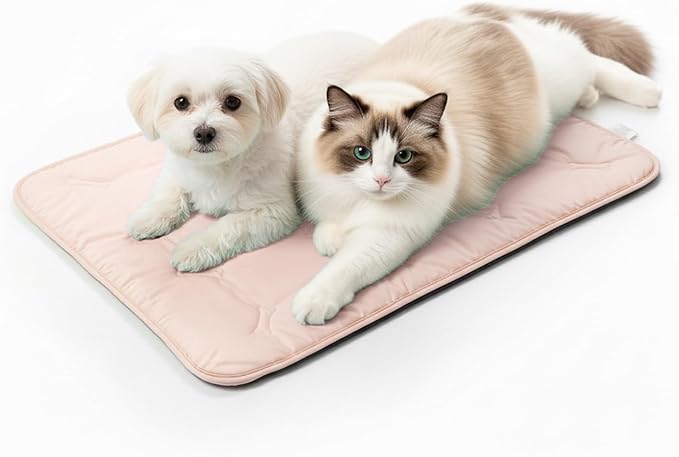 DORMORA Cooling Pet Mat – 41x28.5 Dog or Cat Cool & Comfy, Soft Breathable Self-Cooling Pad, Pet-Safe, Durable, Perfect for Hot Weather, Naps, Crates, Cars, Couch, Washable, Take Anywhere, Pink