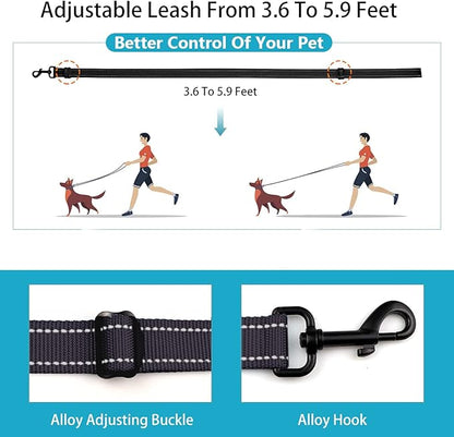 Reflective Dog Collar and Leash Set with Safety Locking Buckle Nylon Pet Collars Adjustable for Small Medium Large Dogs 4 Sizes(Black&M)