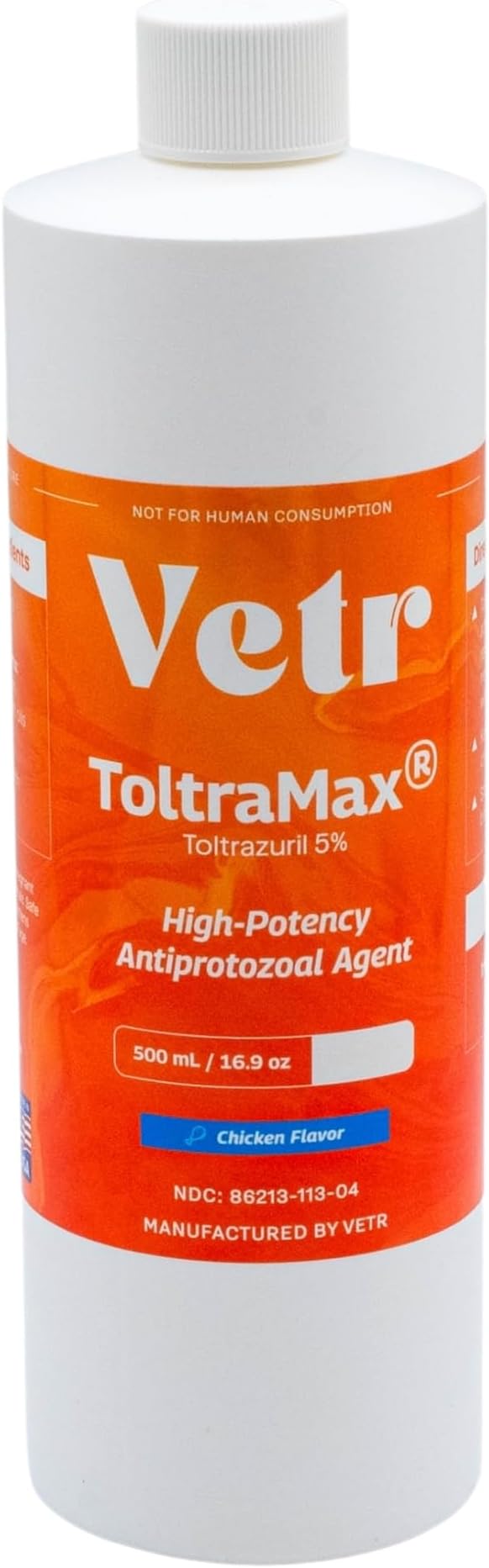 ToltraMax Toltrazuril 5.0% for Horses, Dogs, Cats, 500mL/16.9 Ounce, for Non-Food Chain Animals, Chicken